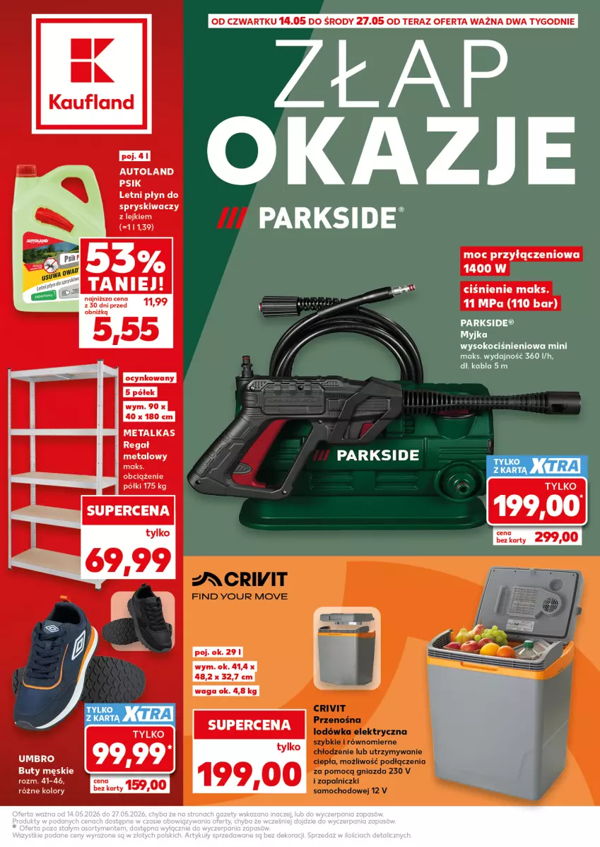 Gazetka promocyjna Kaufland - Kaufland - ważna 14.05 do 27.05.2026 - strona 1 - produkty: Buty, Cynk, Koc, Parkside, Sok, Tera, Waga
