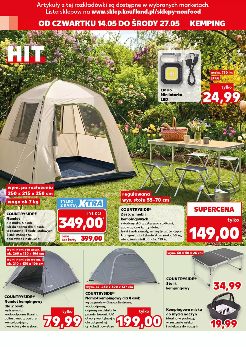 Gazetka promocyjna Kaufland - Kaufland - ważna 14.05 do 27.05.2026 - strona 16 - produkty: Do mycia naczyń, Miska, Namiot, Ociekacz, Pokrowiec, Por, Sport, Stół, Stolik, Tran, Uchwyty