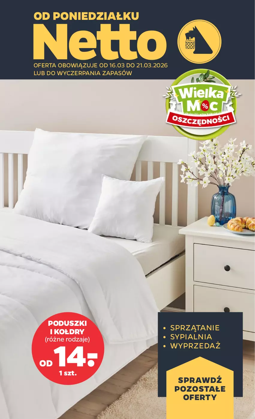 Gazetka promocyjna Netto - Od Poniedziałku - ważna 16.03 do 21.03.2026 - strona 1 - produkty: Sprzątanie, Sypialnia