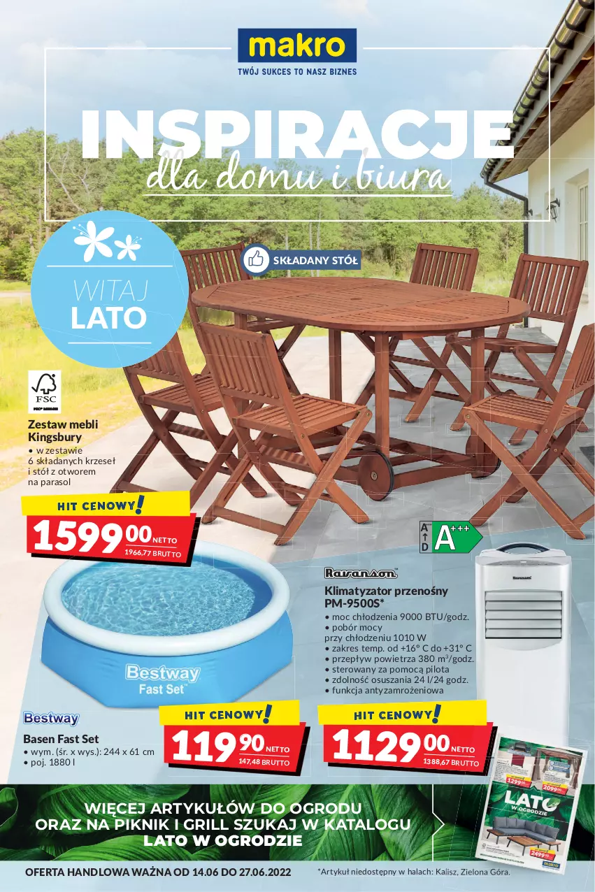 Gazetka promocyjna Makro - [Oferta promocyjna] Artykuły spożywcze i przemysłowe - ważna 14.06 do 27.06.2022 - strona 26 - produkty: Fa, Grill, Parasol, Stół