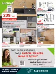 Gazetka promocyjna Leroy Merlin - Ogród  na balkonie - Gazetka - ważna od 27.05 do 27.05.2021 - strona 18 - produkty: Piec, Sok, Por, Bateria kuchenna, Zlew, Kuchnia, Zestaw mebli kuchennych, Zlewozmywak, Korpusy, Szafka, Panel dekoracyjny, Syfon, Bateria, Meble, Lakier