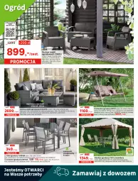 Gazetka promocyjna Leroy Merlin - Ogród  na balkonie - Gazetka - ważna od 27.05 do 27.05.2021 - strona 2 - produkty: Krzesło ogrodowe, Sofa narożna, Sok, Puf, Huśtawka, Stolik, Stół, Sofa, Parasol, Wełna, Krzesło, Fotel, Flora, Grill, Drzwi, Ogród, Grill gazowy, Fa