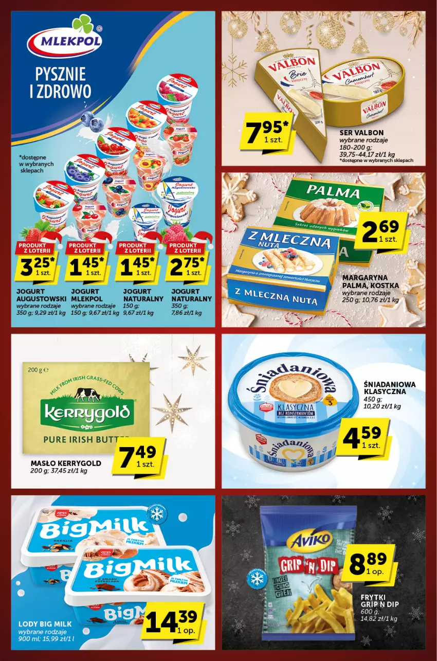 Gazetka promocyjna ABC - ważna 14.12 do 24.12.2023 - strona 2 - produkty: Danio, Frytki, Jogurt, Margaryna, Masło, Palma, Pur, Ser