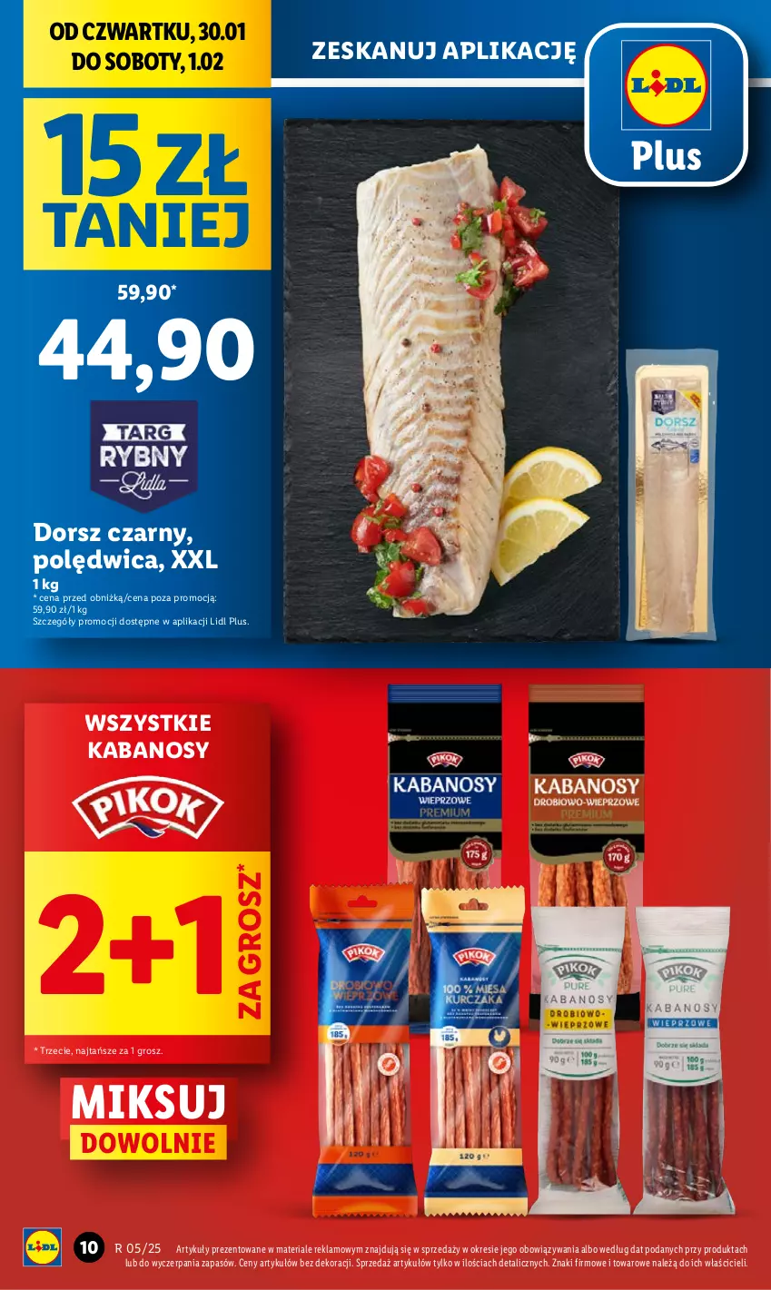 Gazetka promocyjna Lidl - GAZETKA - ważna 30.01 do 01.02.2025 - strona 10 - produkty: Dorsz, Kabanos, Polędwica