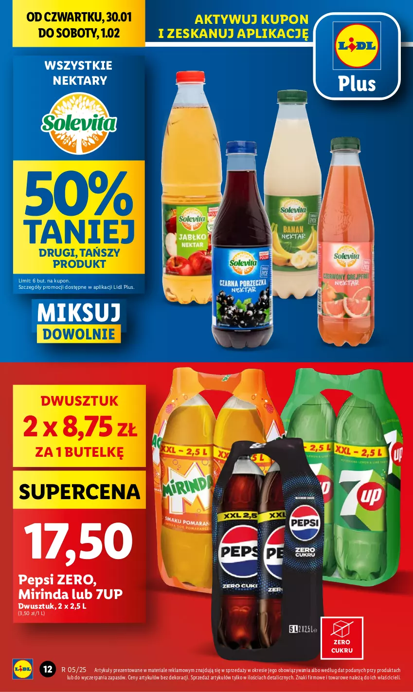 Gazetka promocyjna Lidl - GAZETKA - ważna 30.01 do 01.02.2025 - strona 12 - produkty: 7up, Mirinda, Nektar, Pepsi