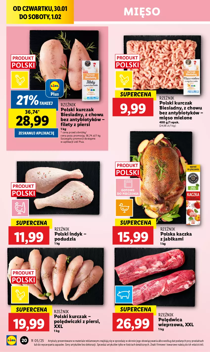 Gazetka promocyjna Lidl - GAZETKA - ważna 30.01 do 01.02.2025 - strona 24 - produkty: Jabłka, Kaczka, Kurczak, Mięso, Mięso mielone, Piec, Polędwica