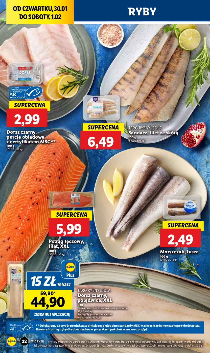 Gazetka promocyjna Lidl - GAZETKA - ważna 30.01 do 01.02.2025 - strona 26 - produkty: Dorsz, Polędwica, Por, Pstrąg, Pstrąg tęczowy, Sandacz, Tusz