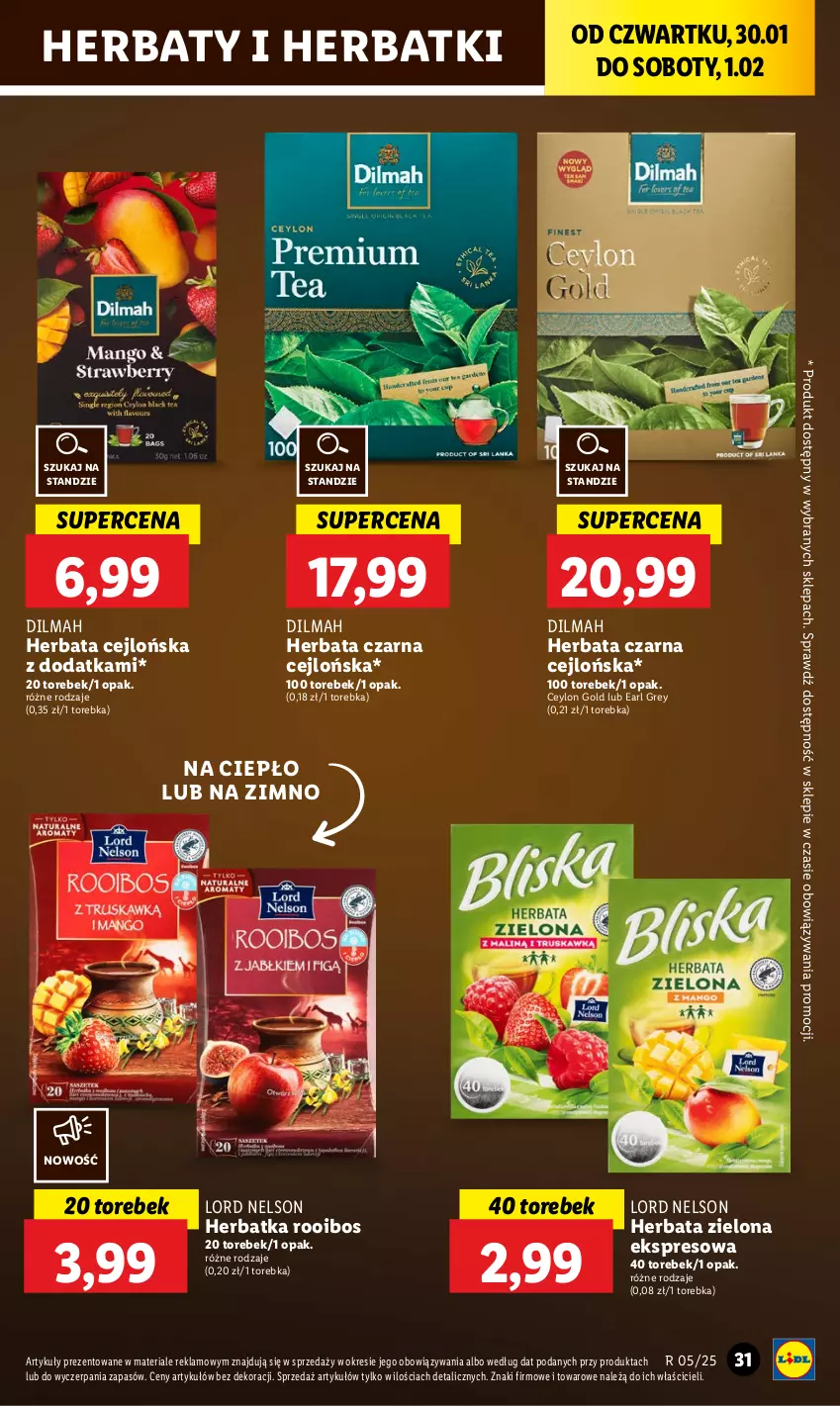 Gazetka promocyjna Lidl - GAZETKA - ważna 30.01 do 01.02.2025 - strona 35 - produkty: Dilmah, Earl Grey, Herbata, Herbata czarna, Torebka