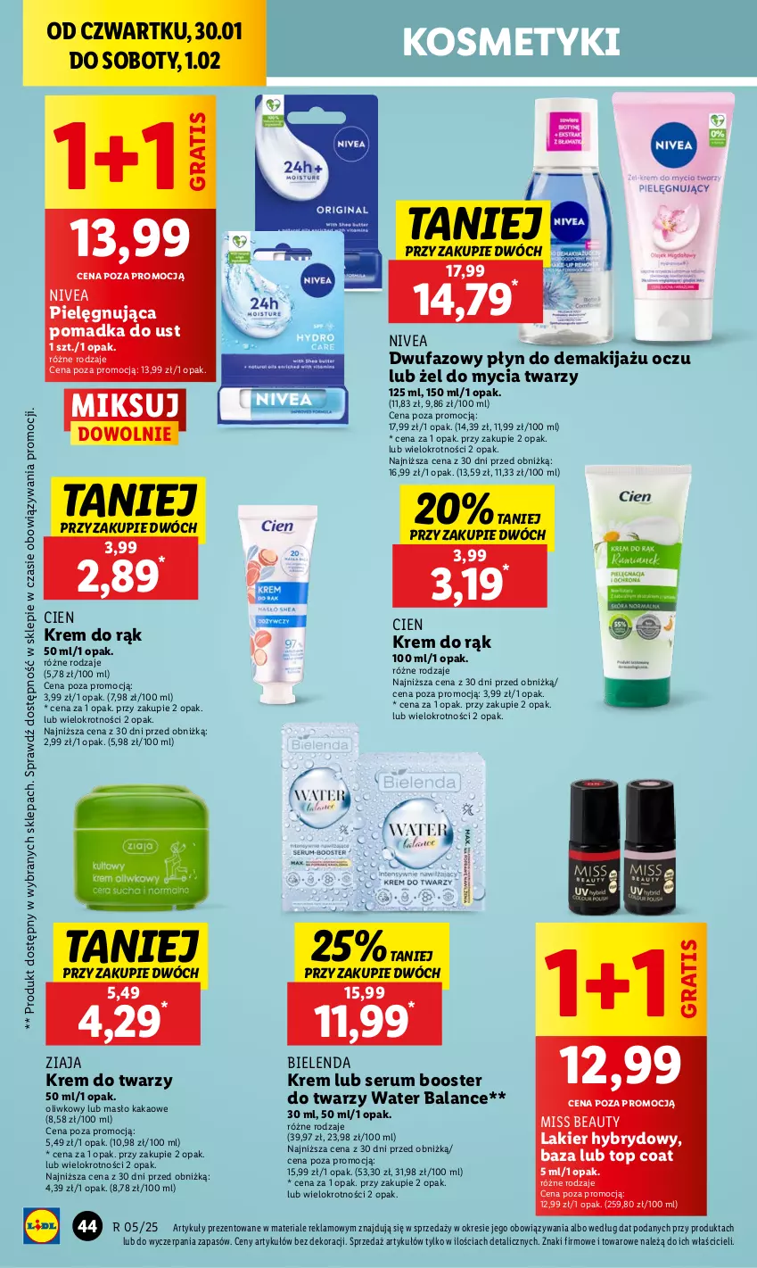 Gazetka promocyjna Lidl - GAZETKA - ważna 30.01 do 01.02.2025 - strona 50 - produkty: Bielenda, Booster, Fa, Gra, Kakao, Krem do rąk, Krem do twarzy, Lakier, Lakier hybrydowy, Makijaż, Masło, Nivea, Rum, Ser, Serum, Top, Ziaja