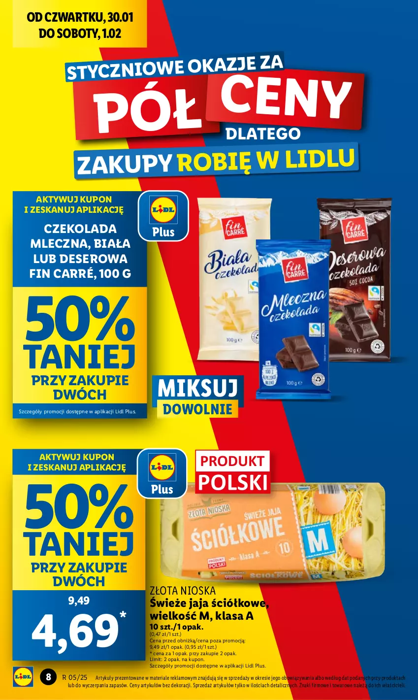 Gazetka promocyjna Lidl - GAZETKA - ważna 30.01 do 01.02.2025 - strona 8 - produkty: Czekolada, Czekolada mleczna, Deser, Jaja, Ser