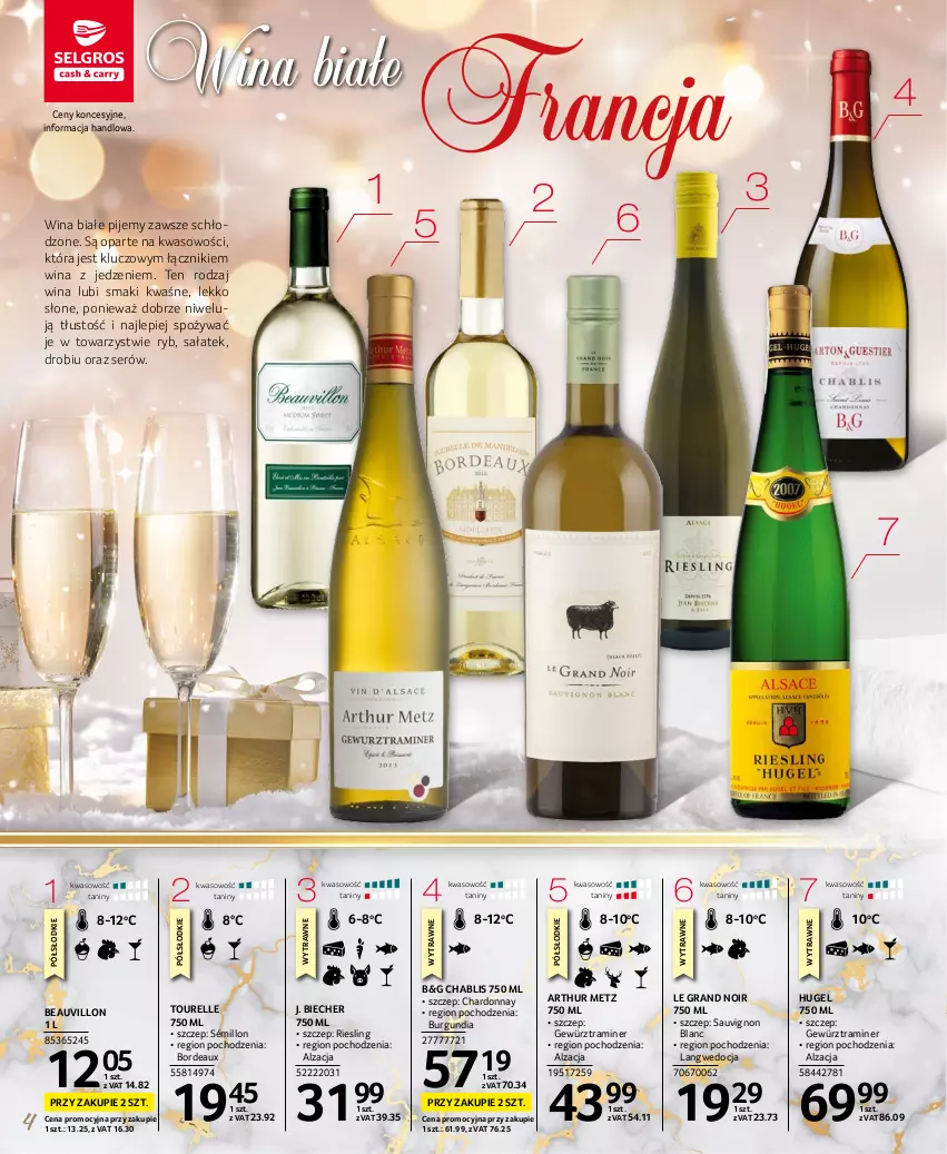 Gazetka promocyjna Selgros - Katalog Wina - ważna 01.12 do 14.12.2022 - strona 4 - produkty: Bordeaux, Chardonnay, Gra, Sałat, Sauvignon Blanc, Ser