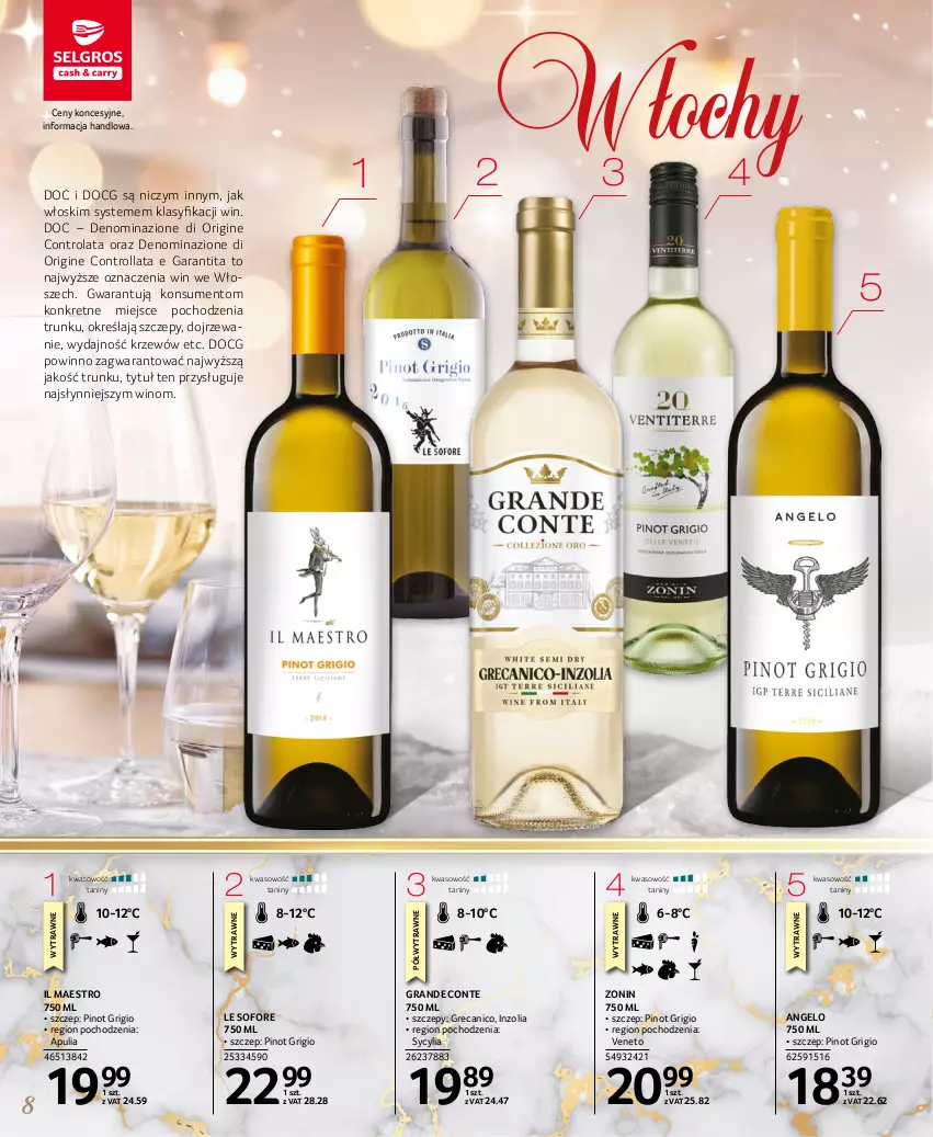 Gazetka promocyjna Selgros - Katalog Wina - ważna 01.12 do 14.12.2022 - strona 8 - produkty: Control, Gin, Gra, Kret, Pinot Grigio, Wino