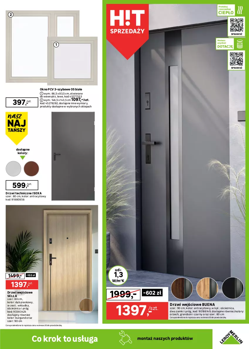 Gazetka promocyjna Leroy Merlin - Gazetka Leroy Merlin - ważna 14.05 do 03.06.2025 - strona 15 - produkty: Drzwi, Drzwi wejściowe, Gra, Klamka, Okno, Ser