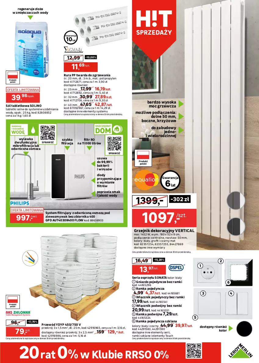 Gazetka promocyjna Leroy Merlin - Gazetka Leroy Merlin - ważna 14.05 do 03.06.2025 - strona 23 - produkty: Deska wolnoopadająca, Dozownik, Gniazdo pojedyncze, Gra, Grohe, Grzejnik, Kompakt WC, Kubek, LANA, Miska, Miska wisząca, Mydelniczka, Przewód, Ramka, Rura, Ser, Sok, Sól, Tablet, Włącznik podwójny, Włącznik pojedynczy, Zestaw podtynkowy WC, Zlew, Zlewozmywak