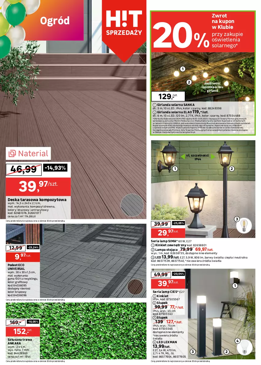 Gazetka promocyjna Leroy Merlin - Gazetka Leroy Merlin - ważna 14.05 do 03.06.2025 - strona 4 - produkty: Girlanda, Gra, Grill, Grill gazowy, Koc, Lack, Lampa, Napoje, Ogród, Olej, Pojemnik, Pokrowiec, Pokrywa, Rama, Ser, Słupek, Termometr, Tran