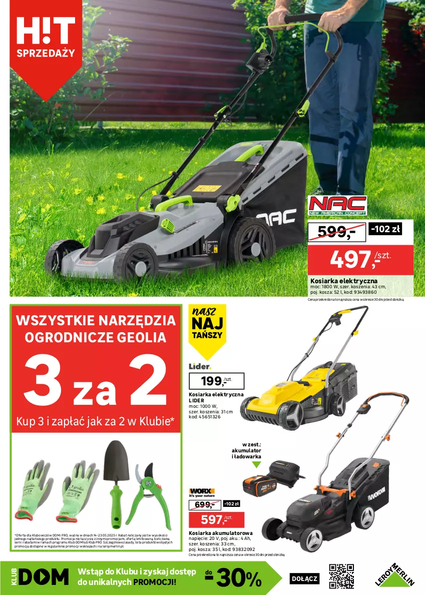 Gazetka promocyjna Leroy Merlin - Gazetka Leroy Merlin - ważna 14.05 do 03.06.2025 - strona 9 - produkty: Akumulator, Gra, Kosiarka, Kosz, Nawóz, Ogród, Pur, Rama, Ser, Sok, Warka