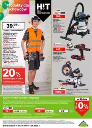 Gazetka promocyjna Leroy Merlin - Gazetka Leroy Merlin - Gazetka - ważna od 03.06 do 03.06.2025 - strona 28 - produkty: Okulary ochronne, Odkurzacz, Top, Pilarka ukosowa, Rama, Buty, Buty robocze, Kosz, Czapka, T-shirt, Tran, Kamizelka odblaskowa, Tarka, Kamizelka, Wkręt, Wkrętarka, Półbuty, Olej, Odkurzacz warsztatowy, Sprzedawcy, Akumulator, Einhell, Fa