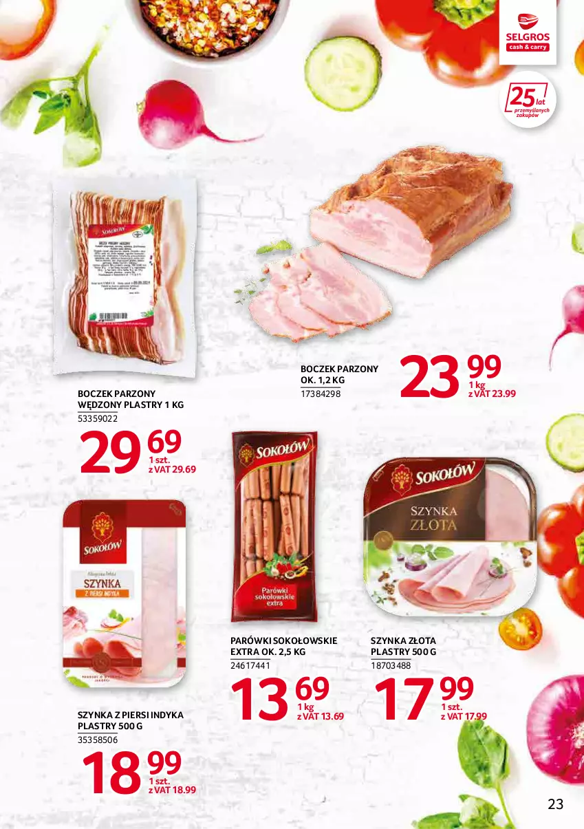 Gazetka promocyjna Selgros - Katalog Markowe Produkty - ważna 19.04 do 04.05.2022 - strona 23 - produkty: Boczek, Parówki, Sok, Szynka