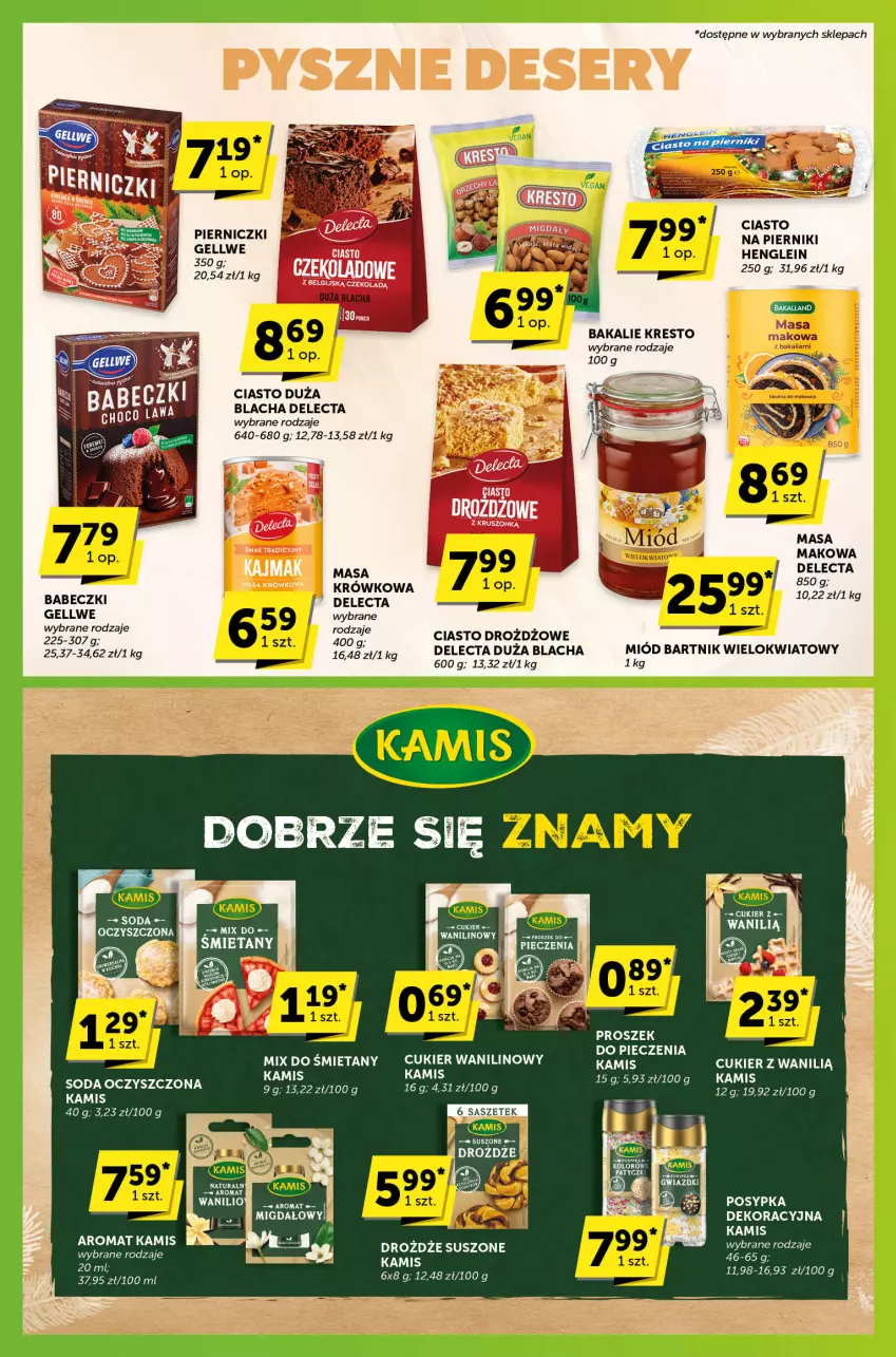 Gazetka promocyjna ABC - ważna 14.11 do 26.11.2024 - strona 5 - produkty: Babeczki, Cukier, Cukier wanilinowy, Delecta, Deser, Drożdże, Kamis, LG, Miód, Piec, Piernik, Ser