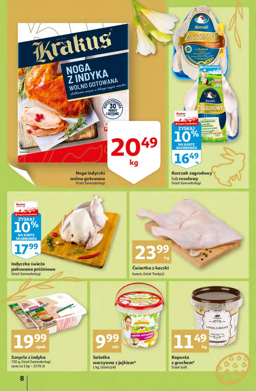 Gazetka promocyjna Auchan - przeNISKIE CENY przesmaczna Wielkanoc Hipermarkety - ważna 07.04 do 16.04.2022 - strona 8 - produkty: Grill, Groch, Kurczak, Sałat, Sałatka