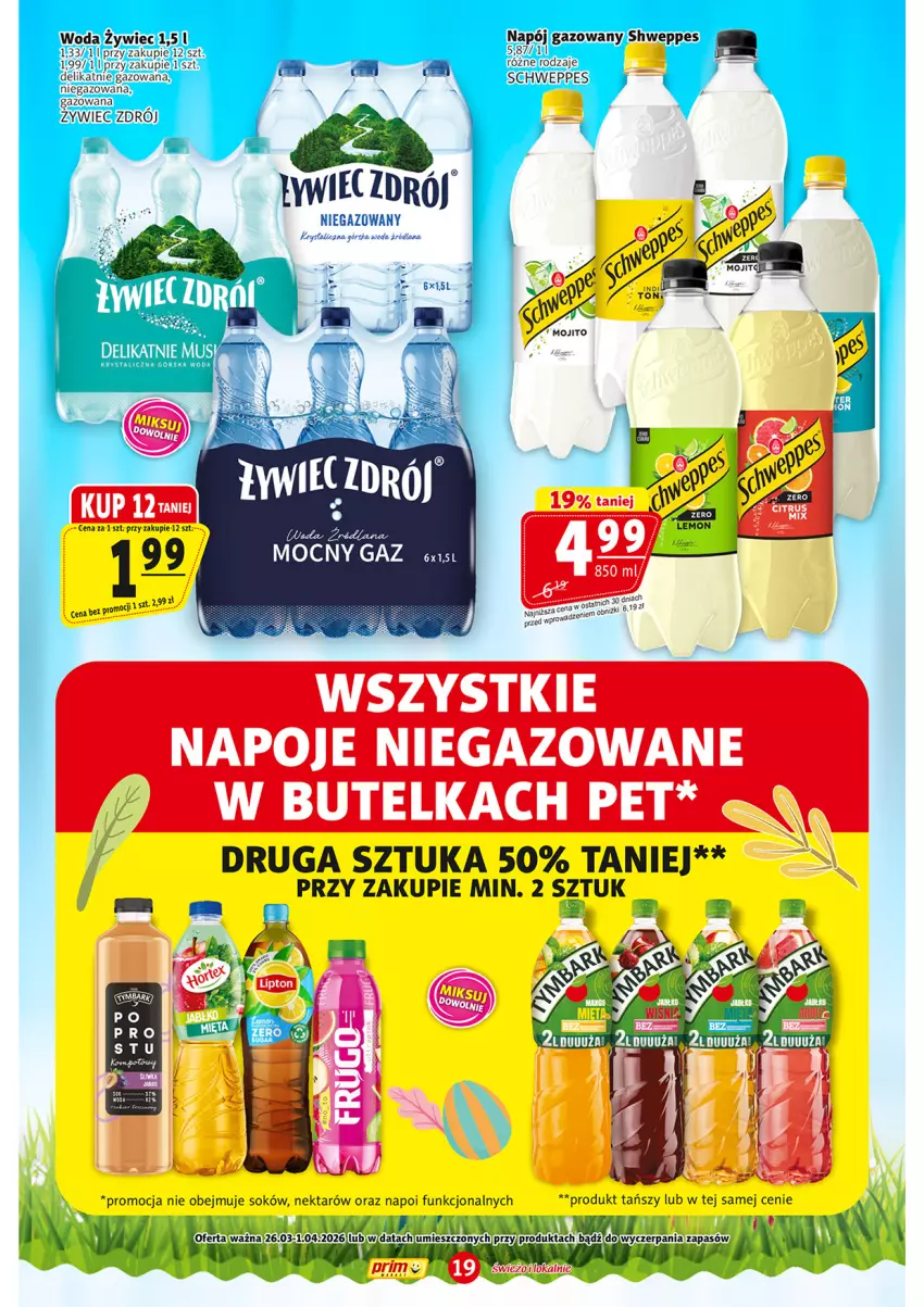 Gazetka promocyjna Prim Market - ważna 26.03 do 01.04.2026 - strona 19 - produkty: Napój, Napoje, Nektar, Schweppes, Sok, Woda