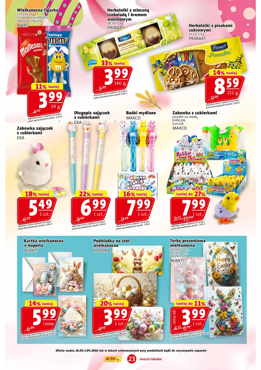 Gazetka promocyjna Prim Market - ważna 26.03 do 01.04.2026 - strona 23 - produkty: Cukier, Długopis, Herbatniki, Kurczak, LG, Mars, Prima, Ser, Zabawka