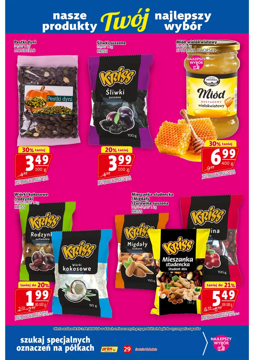 Gazetka promocyjna Prim Market - ważna 26.03 do 01.04.2026 - strona 29 - produkty: Migdały, Migdały łuskane, Nektar, Półka