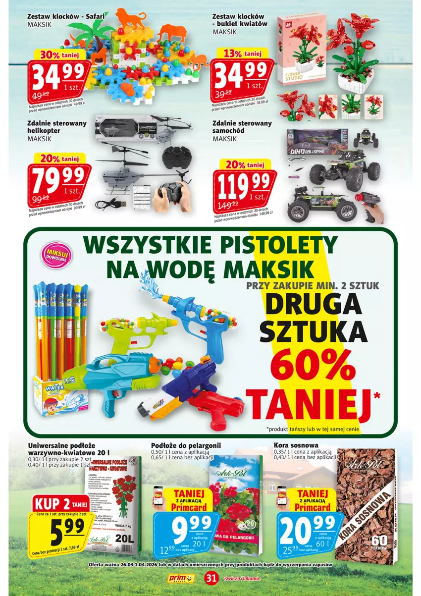 Gazetka promocyjna Prim Market - ważna 26.03 do 01.04.2026 - strona 31 - produkty: Bukiet, Fa, Helikopter, Pistolet, Samochód, Sos