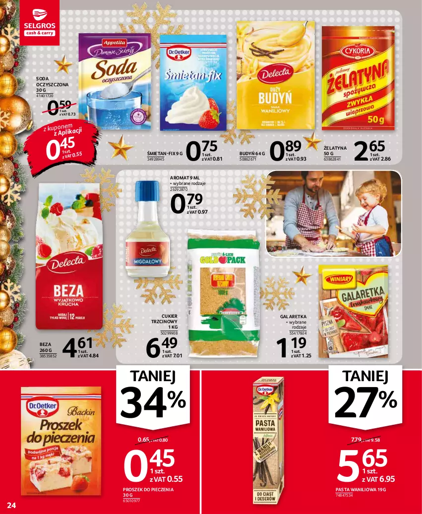 Gazetka promocyjna Selgros - Oferta spożywcza - ważna 02.12 do 15.12.2021 - strona 24 - produkty: Budyń, Cukier, Cukier trzcinowy, Gala, Galaretka, Piec, Proszek do pieczenia, Soda oczyszczona