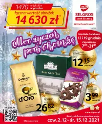 Gazetka promocyjna Selgros - Oferta spożywcza - Gazetka - ważna od 15.12 do 15.12.2021 - strona 1 - produkty: Piernik, Earl Grey, Inka, Kawa ziarnista, Dallmayr, Kawa, Tran, Pierniki w czekoladzie, Herbata, LG, Fa