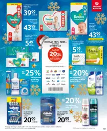 Gazetka promocyjna Selgros - Oferta spożywcza - Gazetka - ważna od 15.12 do 15.12.2021 - strona 43 - produkty: Naturell, Pampers, Majtki, Chusteczki, Podpaski, Gillette, Pieluchomajtki, Wkładki, Naturella