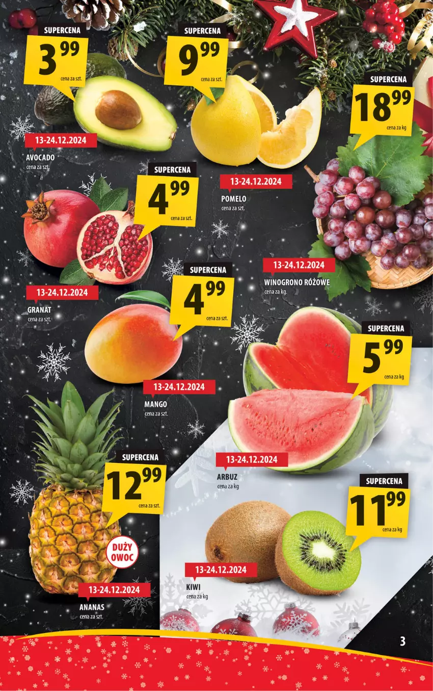 Gazetka promocyjna Arhelan - Gazetka - ważna 13.12 do 24.12.2024 - strona 3 - produkty: Gra, Granat, Kiwi, LG, Pomelo