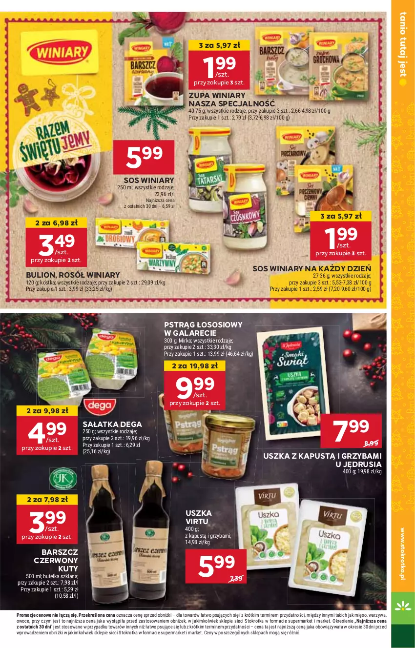 Gazetka promocyjna Stokrotka - Supermarket Opole/Radom - ważna 12.12 do 18.12.2024 - strona 29 - produkty: Bulion, Dega, Gala, HP, Kapustą, Lion, Pstrąg, Pstrąg łososiowy, Rosół, Sałat, Sałatka, Sos, Virtu, Winiary, Zupa