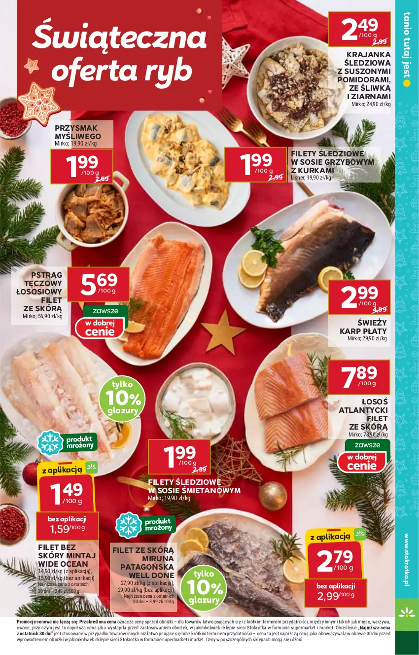 Gazetka promocyjna Stokrotka - Supermarket Opole/Radom - ważna 12.12 do 18.12.2024 - strona 37 - produkty: HP, Karp, Krajanka śledziowa, Lazur, Mintaj, Miruna, Pstrąg, Pstrąg tęczowy, Sos, Tago