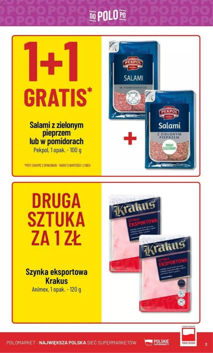 Gazetka promocyjna PoloMarket - ważna 24.01 do 30.01.2024 - strona 23 - produkty: Krakus, Pekpol, Pieprz, Por, Salami, Sport, Szynka