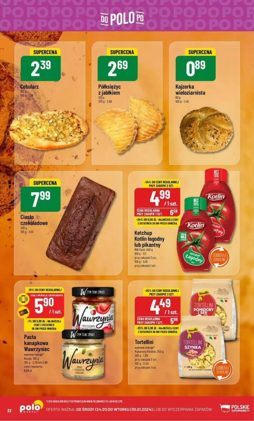 Gazetka promocyjna PoloMarket - ważna 24.01 do 30.01.2024 - strona 26 - produkty: Ciasto czekoladowe, Kajzerka, Ketchup, Kotlin, Makaron