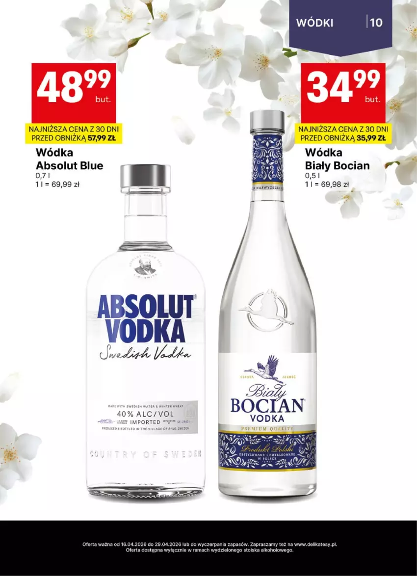Gazetka promocyjna Delikatesy Centrum - Delibarek DC16-DC17 - ważna 16.04 do 29.04.2026 - strona 10 - produkty: Absolut, Biały Bocian, Fa, Por, Rama, Wódka