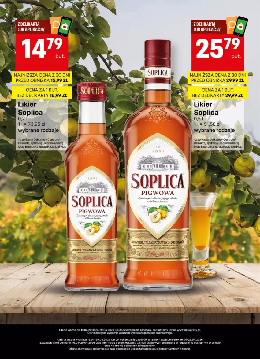 Gazetka promocyjna Delikatesy Centrum - Delibarek DC16-DC17 - ważna 16.04 do 29.04.2026 - strona 15 - produkty: Likier, Rama, Rum, Soplica, Tran