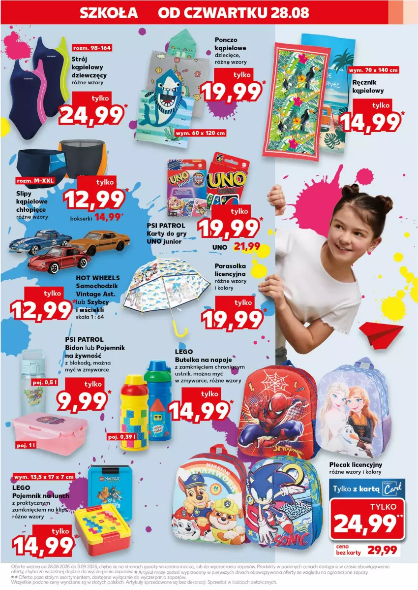 Gazetka promocyjna Kaufland - Kaufland - ważna 28.08 do 03.09.2025 - strona 5 - produkty: Dzieci, LEGO, Parasol, Plecak, Pojemnik, Ponczo, Ręcznik, Ręcznik kąpielowy, Strój kąpielowy, Ustnik