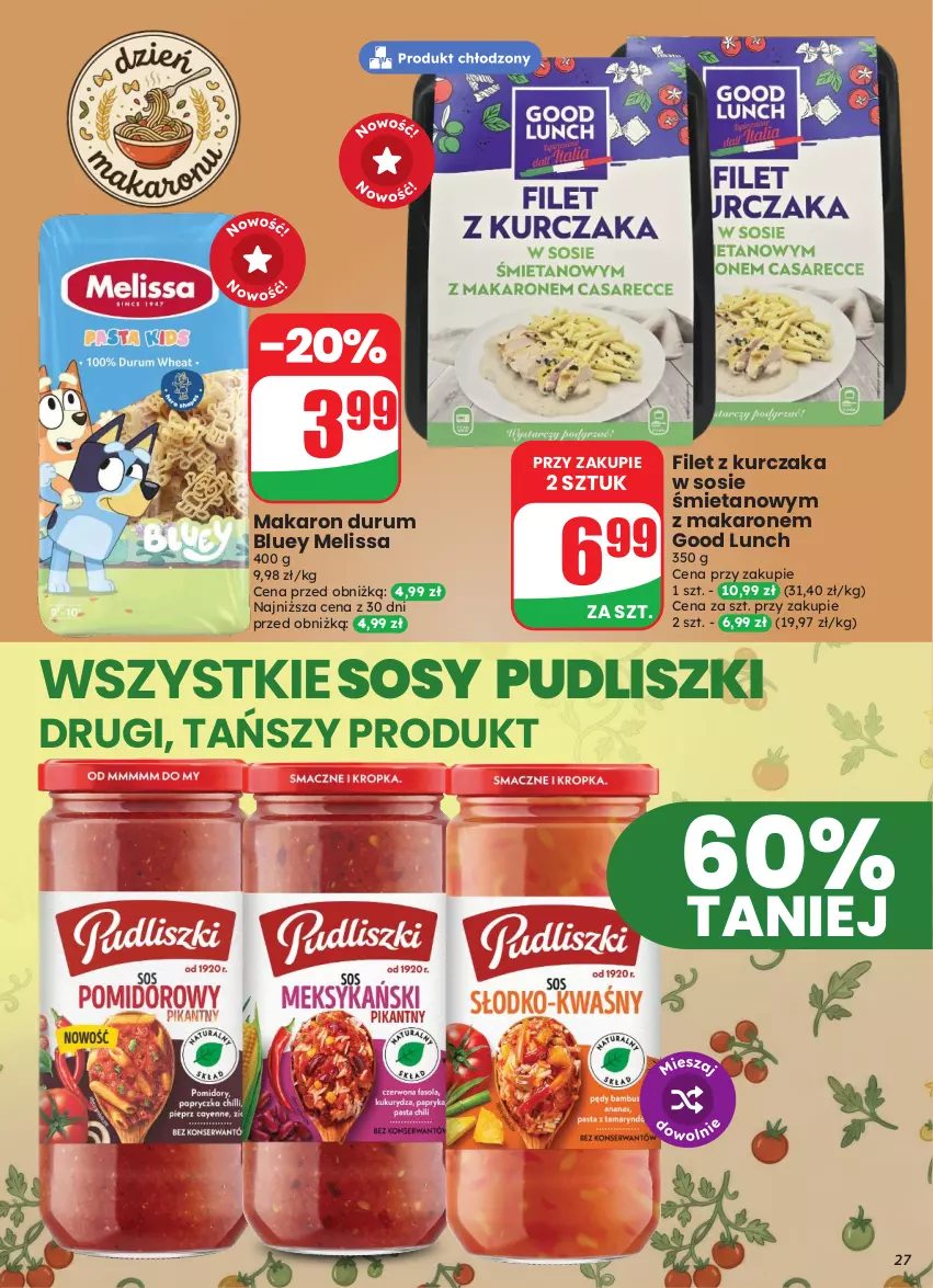 Gazetka promocyjna Dino - Gazetka 43 / 2026 - ważna 21.10 do 27.10.2026 - strona 27 - produkty: Kurczak, Makaron, Pudliszki, Rum, Sos