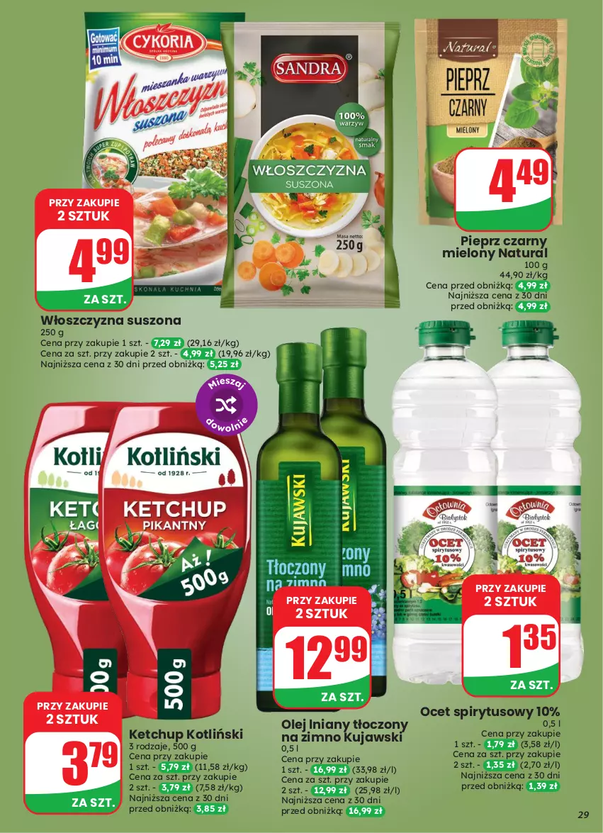 Gazetka promocyjna Dino - Gazetka 43 / 2026 - ważna 21.10 do 27.10.2026 - strona 29 - produkty: Ketchup, Kujawski, Ocet, Olej, Pieprz