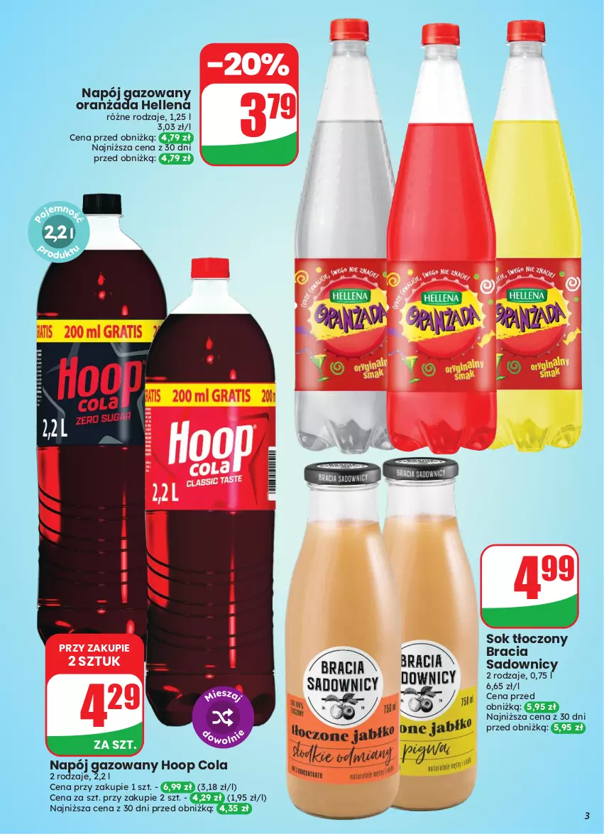 Gazetka promocyjna Dino - Gazetka 43 / 2026 - ważna 21.10 do 27.10.2026 - strona 3 - produkty: Hellena, Hoop, Napój, Napój gazowany, Oranżada, Sok