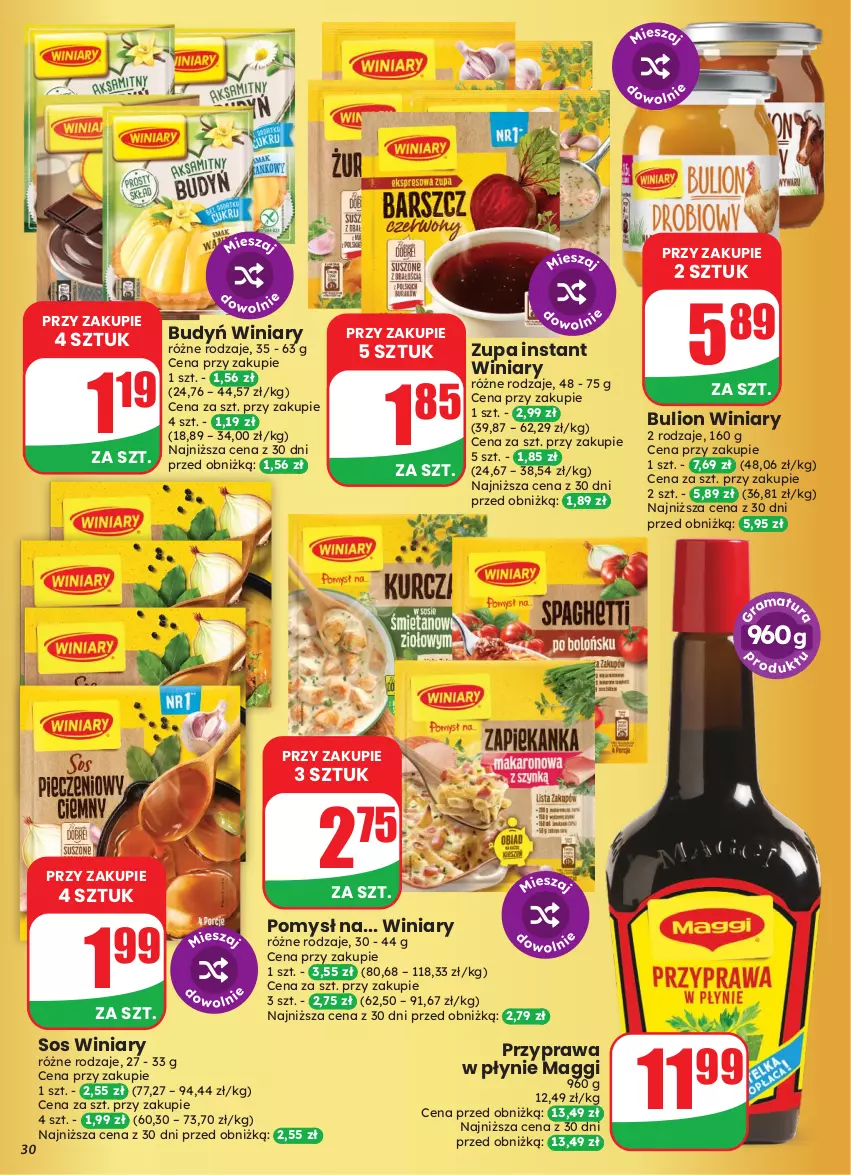 Gazetka promocyjna Dino - Gazetka 43 / 2026 - ważna 21.10 do 27.10.2026 - strona 30 - produkty: Budyń, Bulion, Lion, Maggi, Przyprawa w płynie, Sos, Winiary, Zupa