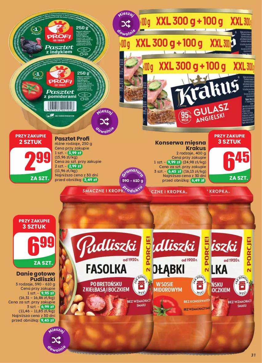 Gazetka promocyjna Dino - Gazetka 43 / 2026 - ważna 21.10 do 27.10.2026 - strona 31 - produkty: Danie gotowe, Krakus, Pasztet, Pudliszki, Ser