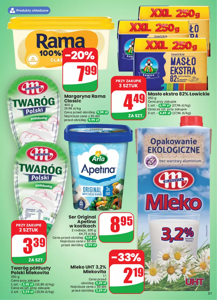 Gazetka promocyjna Dino - Gazetka 43 / 2026 - ważna 21.10 do 27.10.2026 - strona 51 - produkty: Gin, Margaryna, Masło, Mleko, Mlekovita, Rama, Ser, Twaróg, Twaróg półtłusty