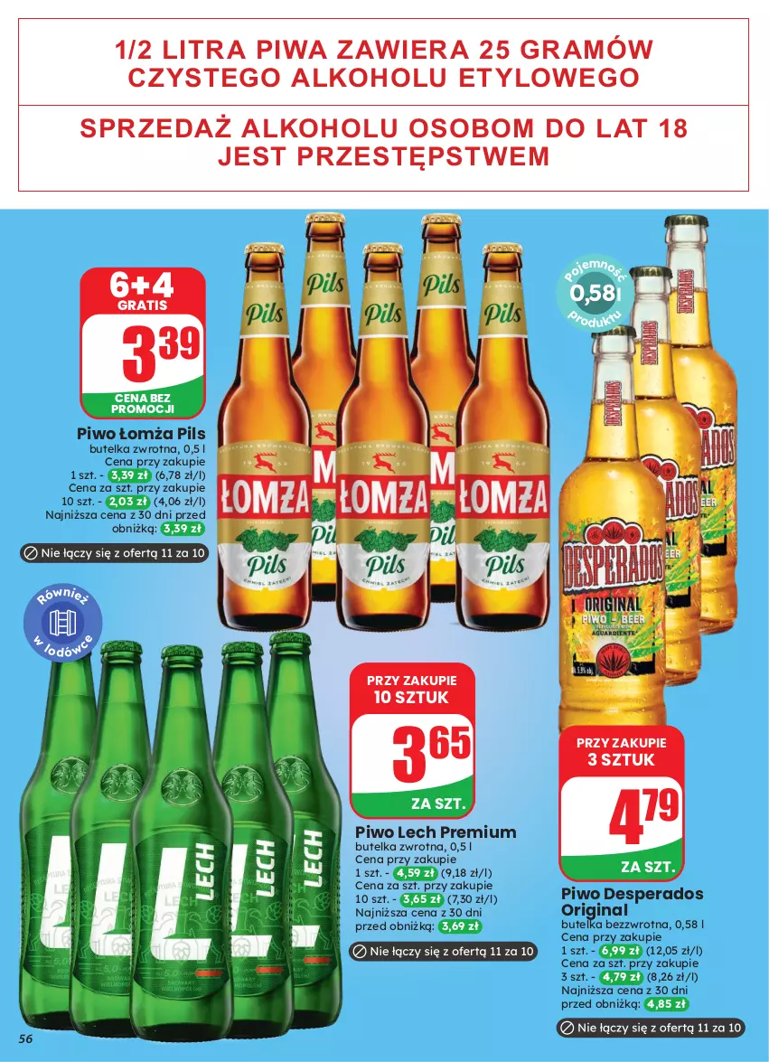Gazetka promocyjna Dino - Gazetka 43 / 2026 - ważna 21.10 do 27.10.2026 - strona 56 - produkty: Desperados, Gin, Gra, Lech Premium, Piwa, Piwo