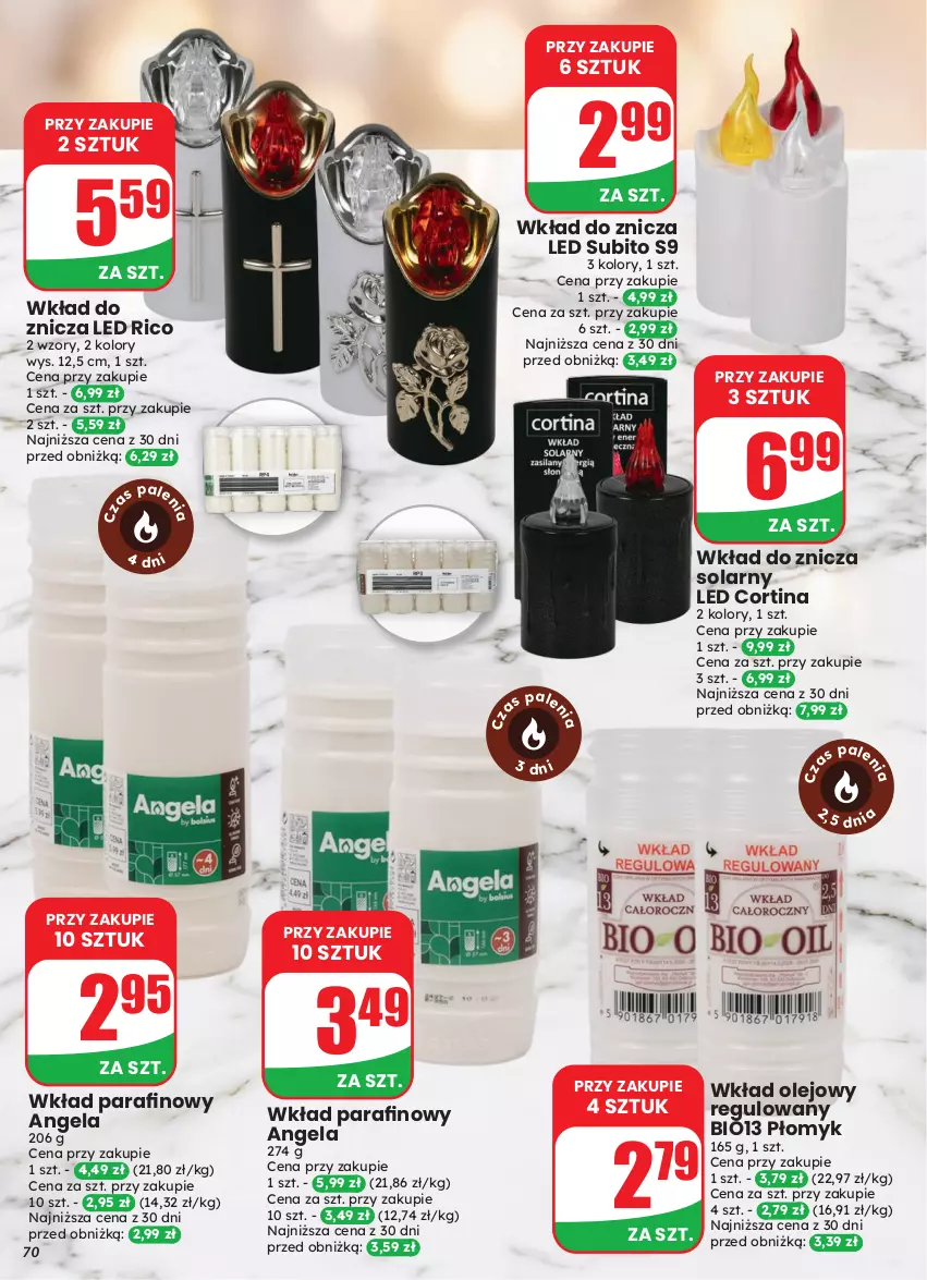 Gazetka promocyjna Dino - Gazetka 43 / 2026 - ważna 21.10 do 27.10.2026 - strona 70 - produkty: Olej, Wkład olejowy, Znicz
