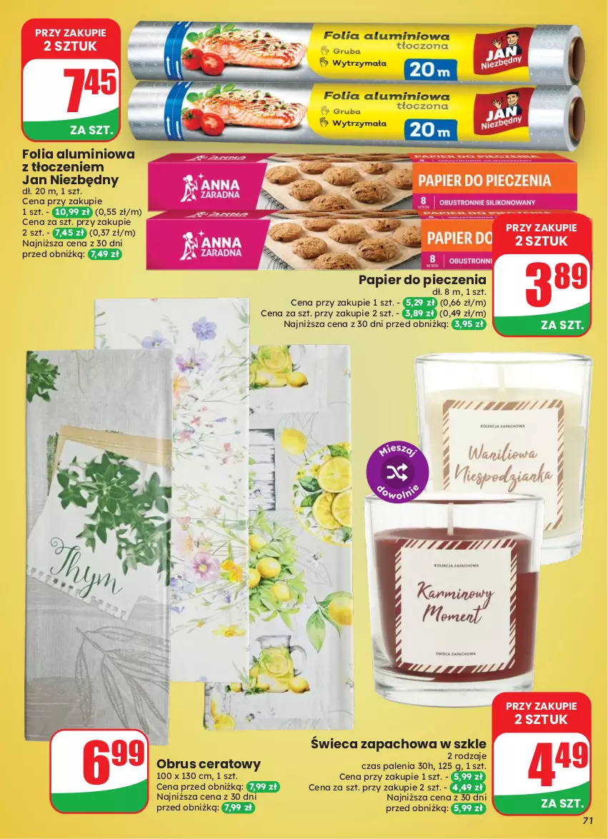 Gazetka promocyjna Dino - Gazetka 43 / 2026 - ważna 21.10 do 27.10.2026 - strona 71 - produkty: Folia aluminiowa, Jan Niezbędny, Obrus, Papier, Papier do pieczenia, Piec
