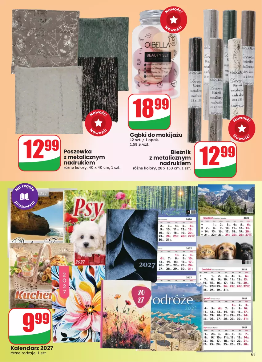 Gazetka promocyjna Dino - Gazetka 43 / 2026 - ważna 21.10 do 27.10.2026 - strona 81 - produkty: Bieżnik, Kalendarz, Makijaż, Poszewka