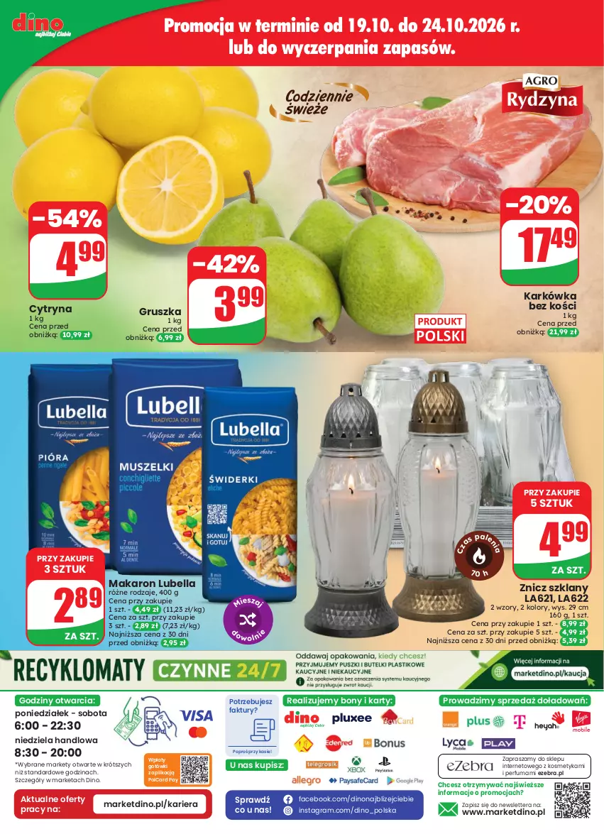 Gazetka promocyjna Dino - Gazetka 43 / 2026 - ważna 21.10 do 27.10.2026 - strona 91 - produkty: Bell, Bella, Fa, Gra, JBL, Lubella, Makaron, Perfum, Tera, Znicz